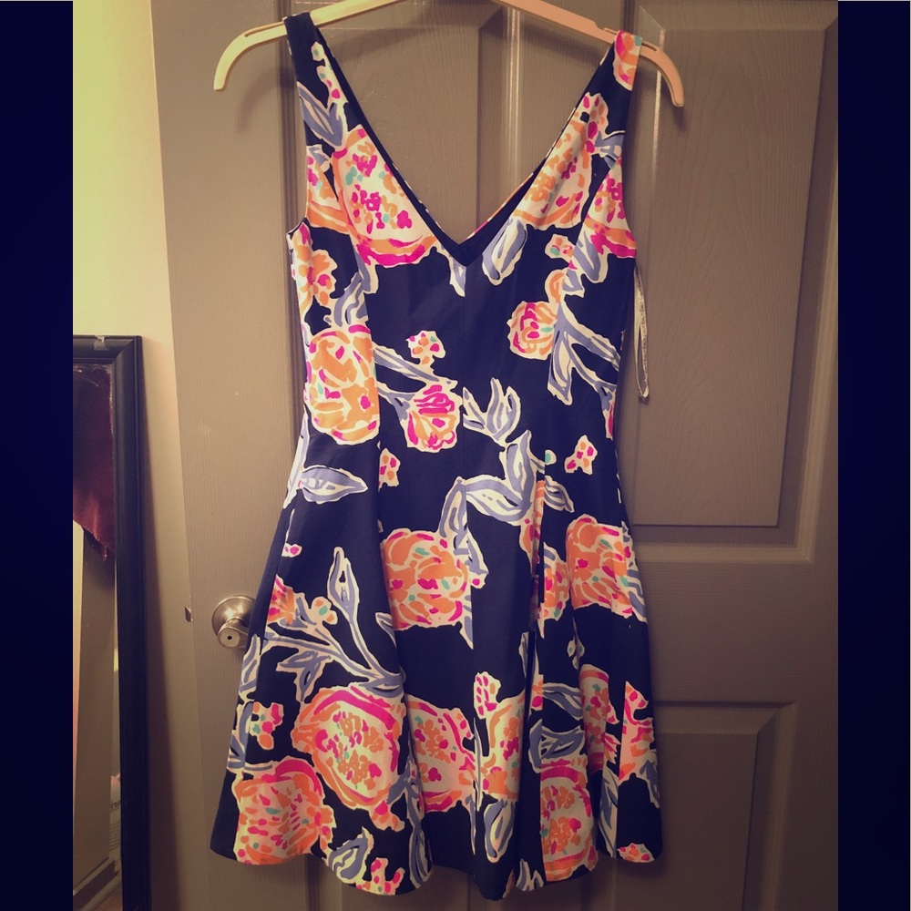 NWOT Lilly Pulitzer “Bright Navy Pom Poms” dress